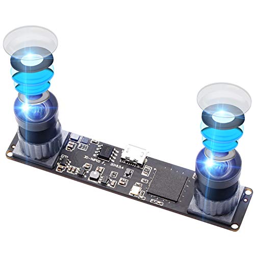 Mermaid Synchronized Dual Lens Stereo USB Camera 1.3MP HD 960P Webcam 3D VR Web Camera Module with 1/3 CMOS OV9715 Image Sensor Camera Module Mini Industrial Web Cam (90 Degree Lens) von Mermaid