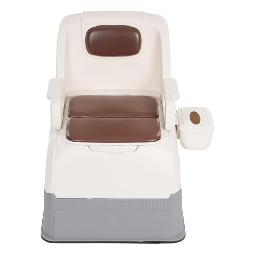 Mermajestic Tragbare Toilette für Erwachsene Am Bett, mit Griffen Zum Verstellen, TräGt 100 Kg, Geruchsdicht ， rutschfeste Polsterung für Fallschutz, TöPfchenstuhl für äLtere Menschen und Schwangere von Mermajestic