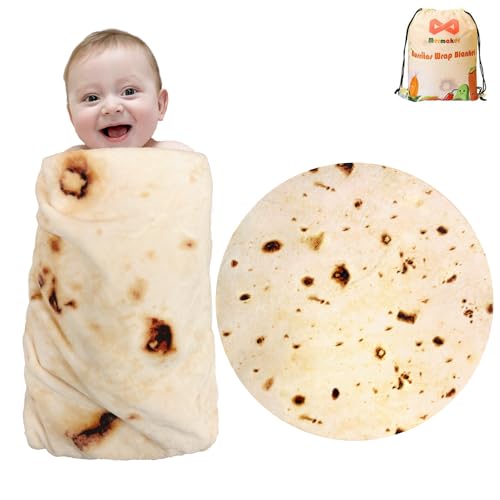 Burritos Tortilla Decke 2.0 doppelseitig 1194 cm für Erwachsene und Kinder riesige lustige realistische LebensmittelÜberwurfdecke 285 g m² Neuheit weiche FlanellTacoDecke (gelbe Decke doppelseitig) von Mermaker