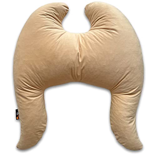 MeroWings Flügelkissen, Classic (L) Sand - Bezug und Füllung. Dekokissen vom Designer, Ergonomisches Kissen, Sofakissen, Lesekissen, Kuschelkissen von MeroWings