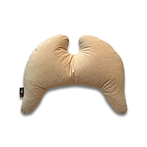 MeroWings Flügelkissen, Grace (S) Sand - Bezug und Füllung. Dekokissen vom Designer, Ergonomisches Kissen, Nackenkissen, Lendenwirbelkissen, Lesekissen, Kuschelkissen von MeroWings