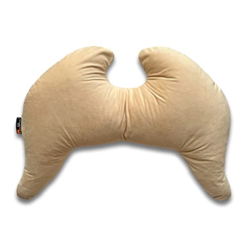 MeroWings Flügelkissen, Joy (M) Sand - Bezug und Füllung. Dekokissen vom Designer, Ergonomisches Kissen, Sofakissen, Lendenwirbelkissen, Lesekissen, Kuschelkissen von MeroWings