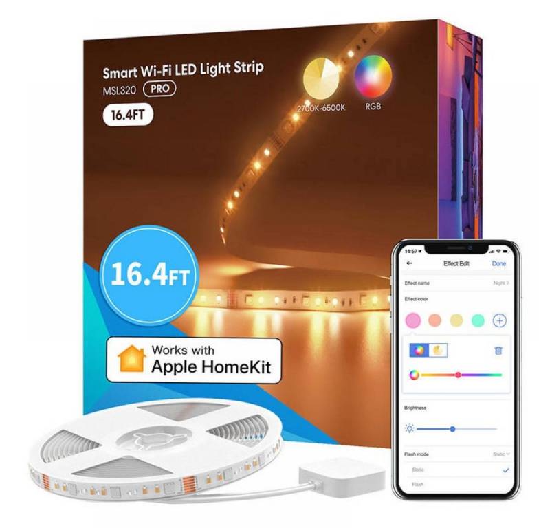 Meross Meross Smart Wi-Fi RGBWW LED Light Strip, 5m Smarter LED-Lichtstreifen von Meross