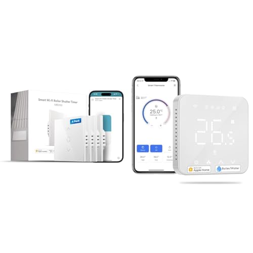 meross WLAN Rolladenschalter funktioniert mit Homekit & Smart Thermostat Boiler WLAN Heizungsthermostat Raumthermostat WiFi Thermostat Heizen & Kühlen Intelligente Wandthermostat von Meross