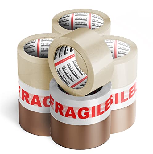 Merrimen Rollen Packungsband für Paketkästen. Strapazierfähig, stark, sicheres Klebeband für langfristige Lagerung (48MM x 66M) (12 rolls, Mixed) von Merrimen