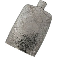 Antik - Sterling Silber Gravierte Hüftflasche Mills Interest 1852 von MerrittRobinsonStore