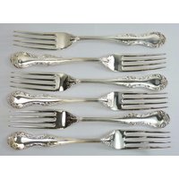Mappin & Webb Besteck - Russell Pattern Abendessen Gabeln Set Von 6 von MerrittRobinsonStore