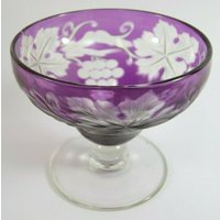 Vintage Crystal-Fruiting Vine Cut-Amethyst Dessert Glas/Gläser-3 1/4 " Vintage Crystal-Fruiting Vine Cut-Amethyst Dessert Glas/Gläser-3 1/4 " von MerrittRobinsonStore