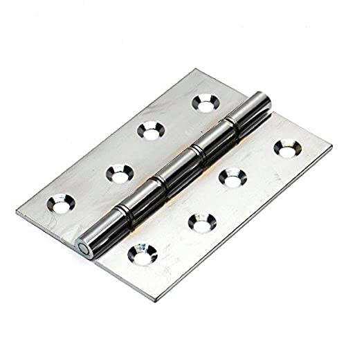 Bulk Hardware BH04137 75 mm Verchromtes Messingscharnier mit zwei Stahlunterlegscheiben (Packung à 2), Weiß, 2 Stück von Bulk Hardware