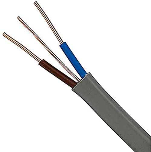 Bulk Hardware BH05688 Doppel- und Erdungskabel 6242Y Flachkabel, 1,5 mm grau, 10 Meter von Merriway