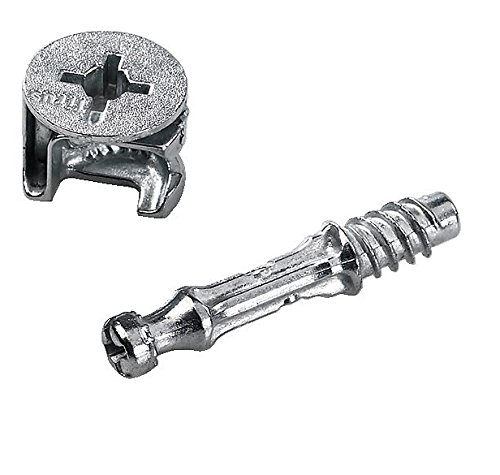 Bulk Hardware BH06021 flach Pack Möbel Schrank Befestigungsschraube Sperren Cam Bolt Mutter (15 mm x 11.7 mm) und Dübel (M6 x 35 mm), Set 10 Stück von Merriway