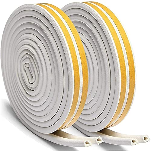 Bulk Hardware Selbstklebende EPDM Gummi Zugluftstopper-Dämmband Plus, weiß 10 Meter (4 Stück von 2,5 m), 4-TLG. von Merriway
