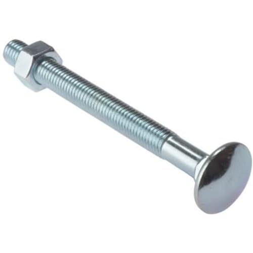 Bulk Hardware bh04825 M6 x 75 mm Schlossschraube und ZP Mutter, silber (25 Stück) von Merriway