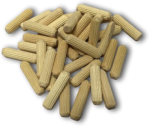 Merriway BH04855 Wooden Fluted Dowel Pin, 30mm, Set of 100 Piece Riffelter Holzdübelstift, M6 x 30 mm, weiß, 100 Stück von Merriway