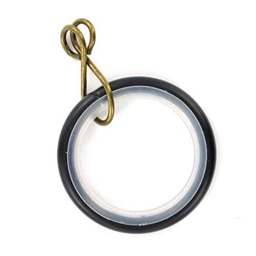 Bulk Hardware bh05510 Silent Gardinen Stange Ring lose Eye schwarz innen Dimension 32 mm, Set 24 Stück von Merriway