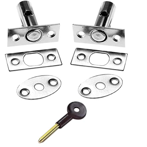 Bulk Hardware bh05560 Fenster Sicherheit Rack Bolzen und Schlüssel Chrom Plattiert 32 mm, Set von 2 Stück von Merriway