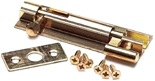 Bulk Hardware bh05810 gekröpft Schwanenhals Oberfläche Slide Türriegel, 50 mm (5,1 cm) – Messing, 2 Stück von Merriway