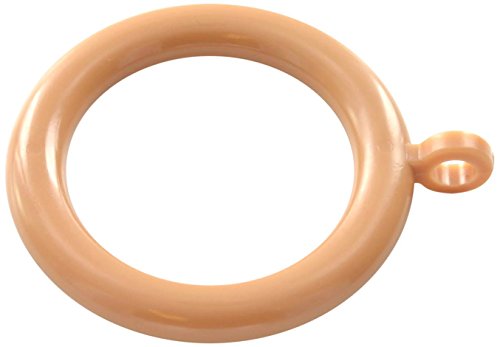 Bulk Hardware bh05950 Kunststoff Gardinen Stange Ringe mit festen Eye, innere Dia. 28 mm (1.1/10,2 cm) Außen Dia. 40 mm (1.1/5,1 cm) – Hellbraun, 25 Stück von Merriway