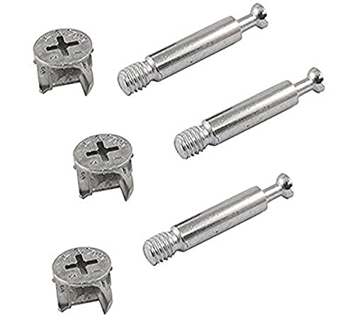 Bulk Hardware bh06023 flach Pack Möbel Schrank Befestigungsschraube Sperren Cam Bolt Mutter (15 mm x 30 mm) und Dübel (M6 x 42 mm), Set 10 Stück von Merriway