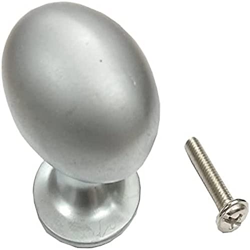 Bulk Hardware bh06141 Schrank Schrank Türknauf Oval Metall matt nickel 32 mm, Set 4 Stück von Merriway