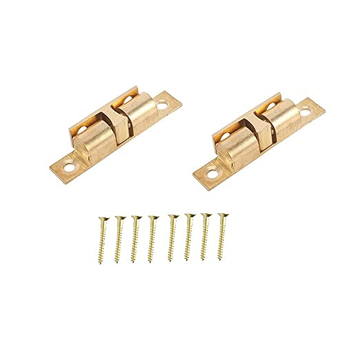 Merriway BH01250 70 mm Doppel-Kugelschnäpper, Messing massiv / Weiß, 2 Stück von Merriway