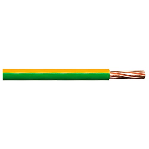 Merriway BH01442 10,0 mm Einadrige Erdkabel 6491X, 10 m, Gelb / Grün / Weiß von Merriway