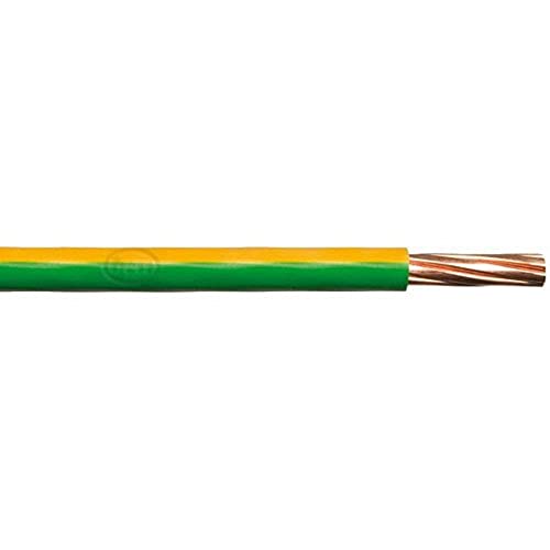 Merriway BH01514 2,5 mm Einadrige Erdkabel 6491X, 10 m, Gelb / Grün / Weiß von Merriway