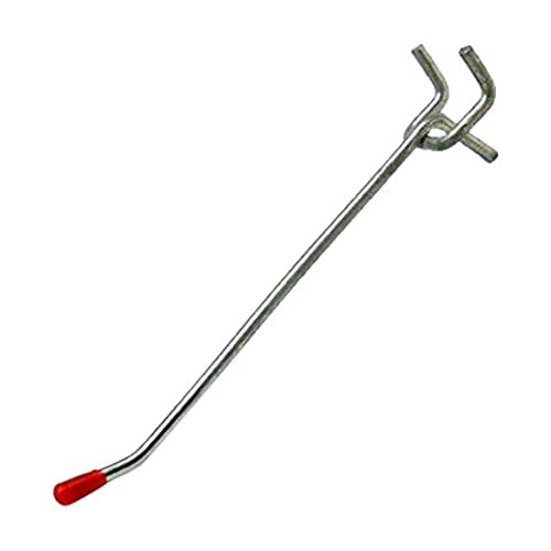 Merriway BH02323 Einzelner hochbelastbarer Stecktafelhaken 225 mm für 25 mm-Brett, Glänzend verzinkt / Weiß, 5 Stück von Merriway