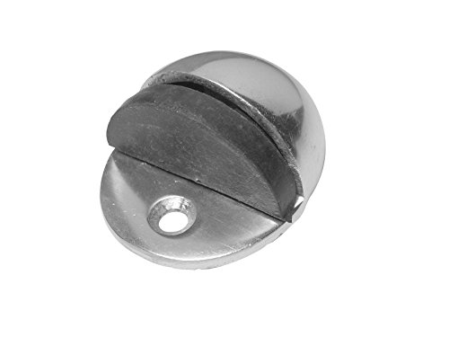 Merriway BH03933 50 mm ovaler Türstopper, Aluminium glänzend / Weiß von Merriway