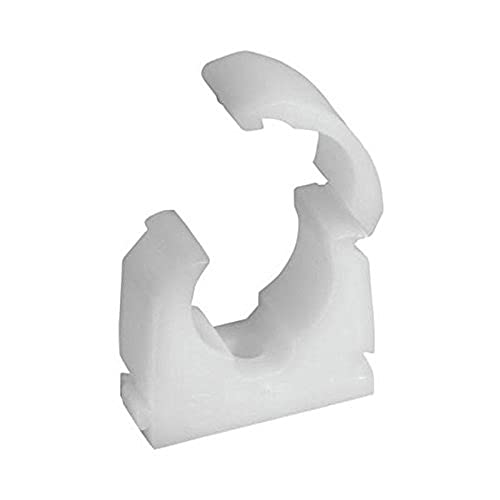 Merriway BH04498 15 mm Einzelner Rohrclip an Scharnier, Weiß, 15 Stück von Merriway