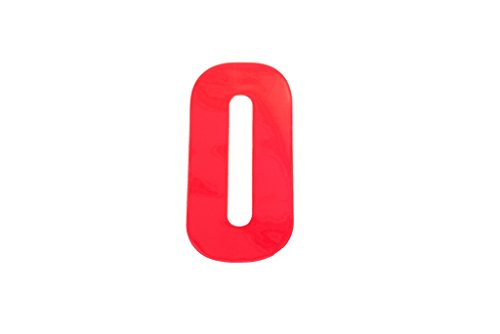 Merriway BH04975 Briefkasten für Mülltonnen, Kunststoff, Nummer 0, 150 mm, Rot Reflektierende Mülltonnennummer, selbstklebend von Merriway