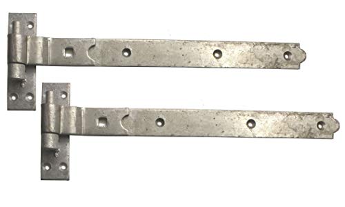 Merriway BH06866 Torscharniere, robust, Haken und Band, gekröpfter Hals, verzinkt, 450 mm, silberfarben, 2 Stück Merriway BH06866 Torscharniere, robust, Haken und Band, gekröpfter Hals, verzinkt, 450 mm, silberfarben, 2 Stück von Merriway