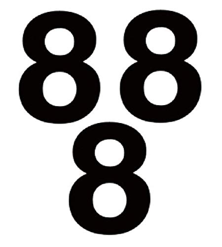 Merriway BH07577 Black Vinyl Stick-On Wheelie Bin, Recycle Bin, Post Box Numbers No.8 Mülltonnen/Briefkasten-Nummern Nr. 8, Schwarz von Merriway