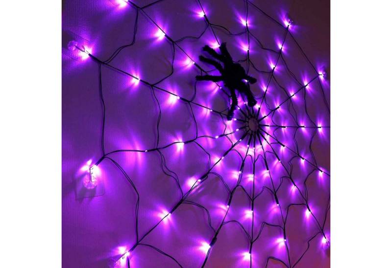Merry 2024 Dekolicht Halloween Dekoration Party Spinnennetz Lichter,LED Lichterkette, Batterie, Batterie/USB von Merry 2024