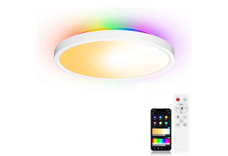Merry 2024 LED Deckenleuchte LED Deckenlampe 30W Smart LED Deckenleuchte LED Pendelleuchte, App oder Sprachsteuerung,für Schlafzimmer Wohnzimmer von Merry 2024