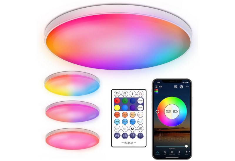 Merry 2024 LED Deckenleuchte Smart LED Deckenlampe Farbwechsel,30W Deckenleuchte,WiFi, Dimmbare, WiFi Bluetooth,mit Alexa Google Home IFTTT von Merry 2024