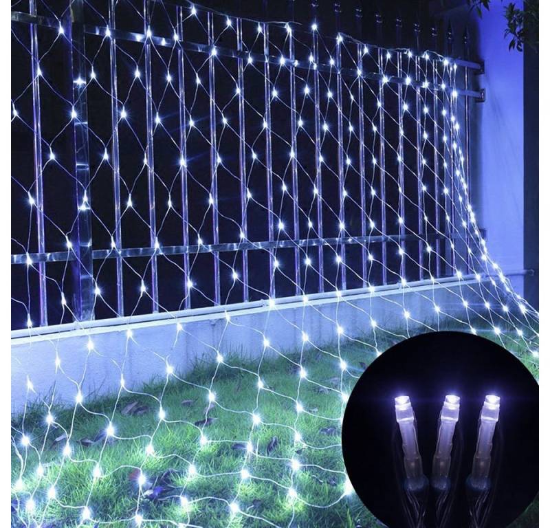 Merry 2024 LED-Lichterkette LED Lichternetz,Lichtervorhang,LED Lichterkette Netz, 8 Modi,für Weihnachten, Halloween, Party,Geburstag von Merry 2024