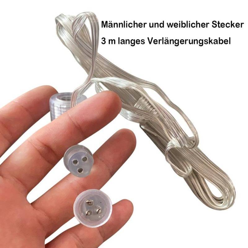 Merry 2024 LED-Lichterkette LED Lichternetz,Lichtervorhang,LED Lichterkette Netz, 8 Modi,IP44 Wasserdicht,für Innen und Außen von Merry 2024