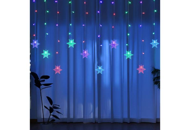 Merry 2024 LED-Lichterkette LED Lichtervorhang Lichterketten,Schneeflocke LED Vorhang Lichter, 8 Modi, Speicherf,chneeflocken Lichterkette Merry 2024 LED-Lichterkette LED Lichtervorhang Lichterketten,Schneeflocke LED Vorhang Lichter, 8 Modi, Speicherf,chneeflocken Lichterkette von Merry 2024
