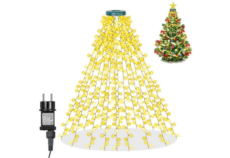 Merry 2024 LED-Lichterkette LED Weihnachtsbaum Lichterkette Außen mit Topper Moon Star, 400-flammig, Christbaumbeleuchtung mit Ring und Sterne,8-Modi,Timer Merry 2024 LED-Lichterkette LED Weihnachtsbaum Lichterkette Außen mit Topper Moon Star, 400-flammig, Christbaumbeleuchtung mit Ring und Sterne,8-Modi,Timer von Merry 2024