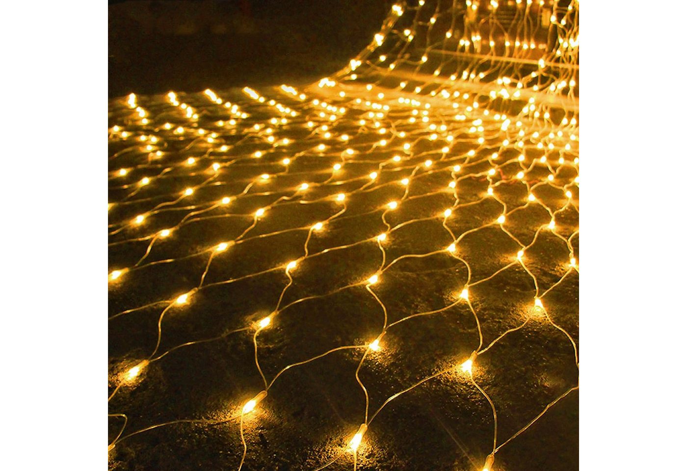 Merry 2024 LED-Lichternetz LED Lichterkette Dekolicht,Weihnachtsbeleuchtung,LED Vorhang Licht, 8 Modi,1.5x1.5M/2x2M/2x3M/4x6M,für Halloween,Party,Fensterdeko von Merry 2024