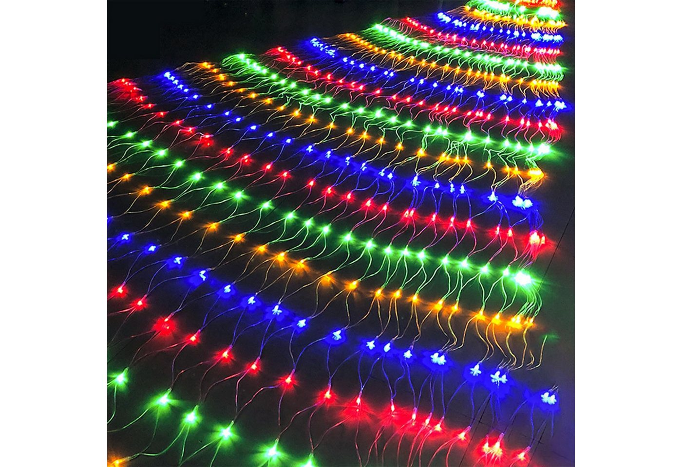 Merry 2024 LED-Lichternetz LED Lichterkette Dekolicht,Weihnachtsbeleuchtung,LED Vorhang Licht, 8 Modi,1.5x1.5M/2x2M/2x3M/4x6M,für Halloween,Party,Fensterdeko von Merry 2024