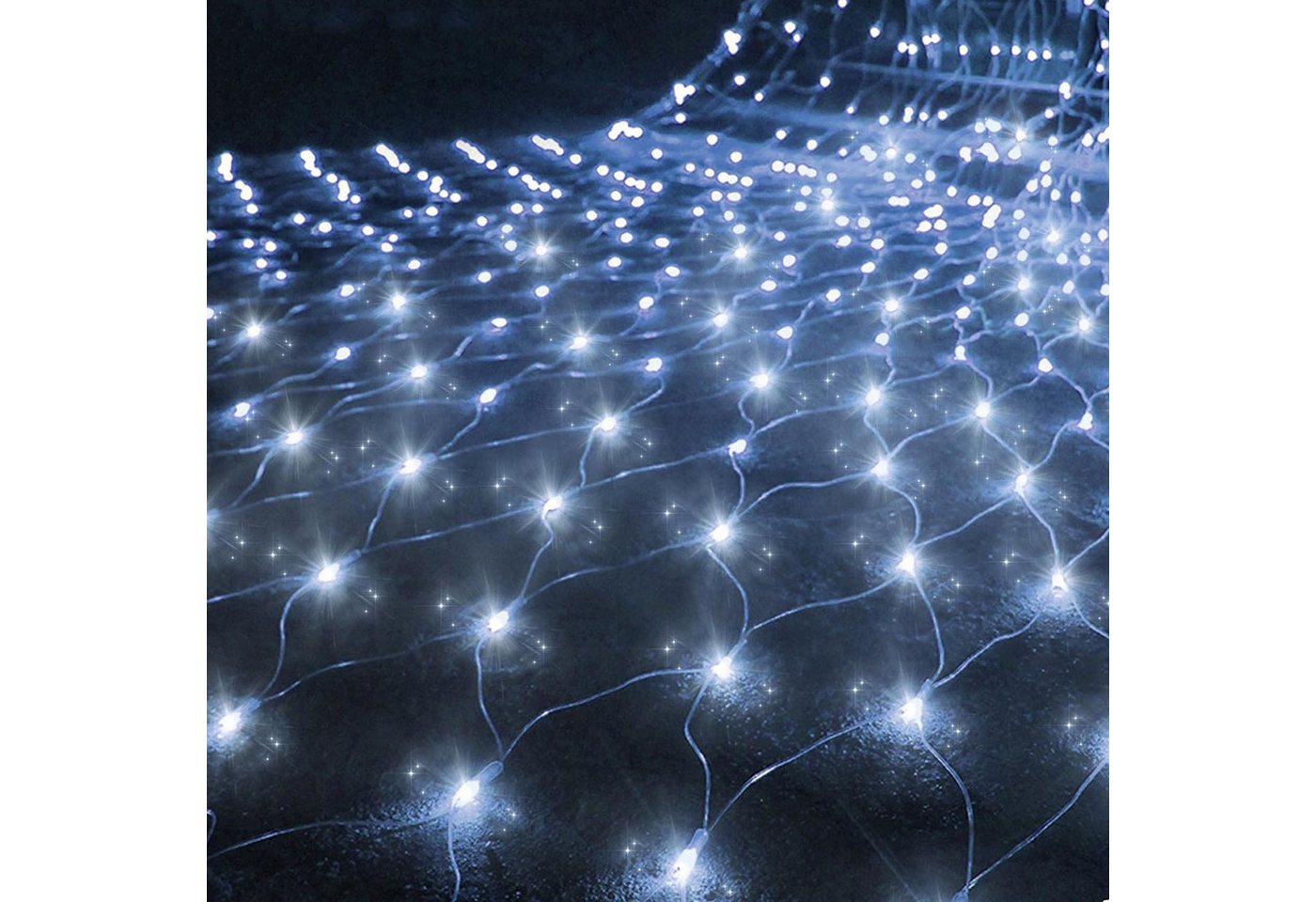 Merry 2024 LED-Lichternetz LED Lichterkette Dekolicht,Weihnachtsbeleuchtung,LED Vorhang Licht, 8 Modi,1.5x1.5M/2x2M/2x3M/4x6M,für Halloween,Party,Fensterdeko von Merry 2024