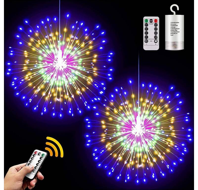 Merry 2024 Lichterkette LED-Lichterkette,LED Feuerwerk Hängestern Lichterketten,200LEDs, 8 Modi,Fernbedienung,Kupferdraht Lichterkette Merry 2024 Lichterkette LED-Lichterkette,LED Feuerwerk Hängestern Lichterketten,200LEDs, 8 Modi,Fernbedienung,Kupferdraht Lichterkette von Merry 2024