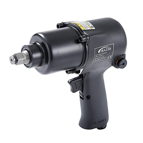 ORAZIO Druckluft-Schlagschrauber 1/2" 660N.M Professionelle Aluminiumge vibrationsarmer Druckluftschrauber zum Garage Auto Anziehen Lösen Schrauben Reparatur-Werkzeug 215214 von ORAZIO