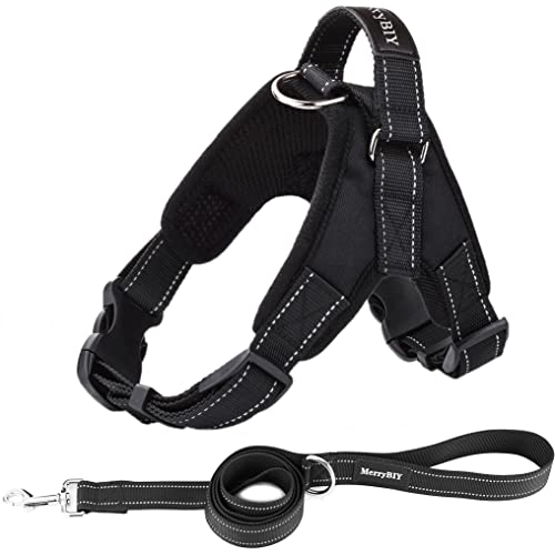 MerryBIY Hundegeschirr und Leine Set Hunde Geschirr für Mittelgroße Hunde Anti Zug Geschirr No Pull Pet Dog Vest Harness Atmungsaktiv Welpengeschirr Kleine Mittlere Hunde Brustgeschirr Weste von MerryBIY