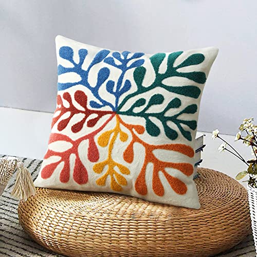 Merrycolor Boho-Kissenbezüge, abstrakte Matisse, 45.7x45.7 cm, weich, getuftet, bunt, Mitte des Jahrhunderts, ästhetische Kunst, moderne Boho-Kissen, Wohnzimmer, Bett von Merrycolor