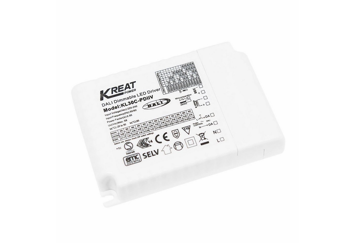 Merrytek KL30C-PDiiV Kreat Power 30W DALI 1-10V push DIM dimmbar LED-Treiber LED Trafo Merrytek KL30C-PDiiV Kreat Power 30W DALI 1-10V push DIM dimmbar LED-Treiber LED Trafo von Merrytek