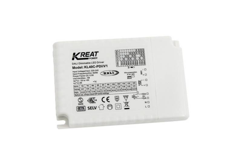 Merrytek KL40C-PDiiV1 Kreat Power 40W DALI2, 1-10V, pushDIM dimmbar LED-Treiber LED Trafo von Merrytek