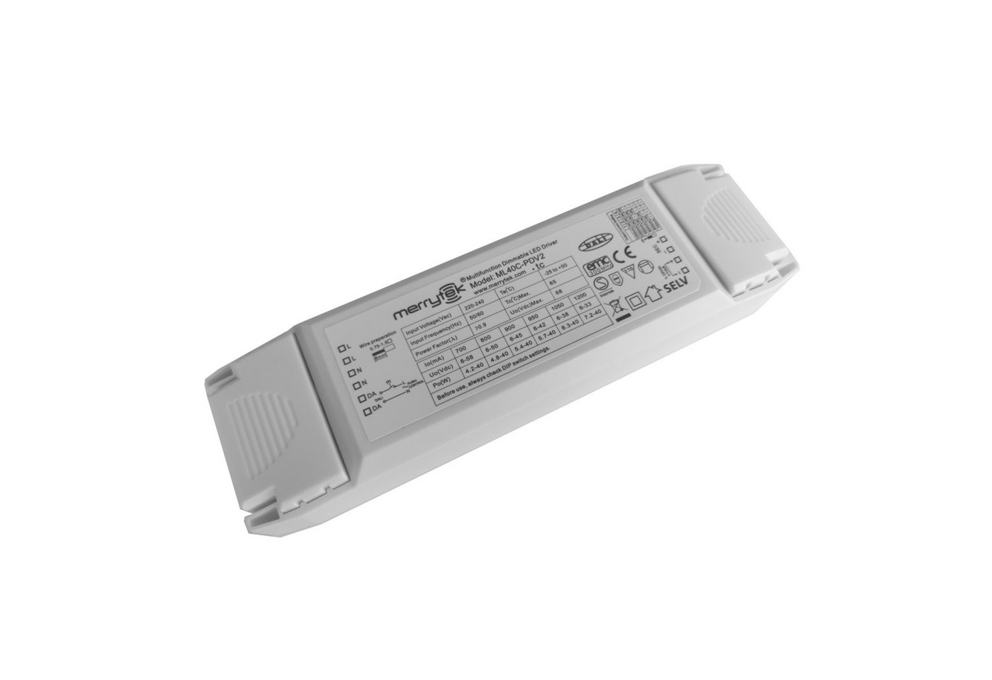 Merrytek ML40C-PDV2 40W DALI 1-10V push DIM dimmbar LED-Treiber für LED Lampe LED Trafo Merrytek ML40C-PDV2 40W DALI 1-10V push DIM dimmbar LED-Treiber für LED Lampe LED Trafo von Merrytek